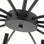 Contemporary Scandinavian Round Radioactive Iron Aluminum 12/24 Light Chandelier for Living Room Lumendat