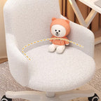 Modern Minimalist Fabric Velvet Nylon Sponge Round Rotatable Desk Chair Backrest Armrest For Home Office DFM-F