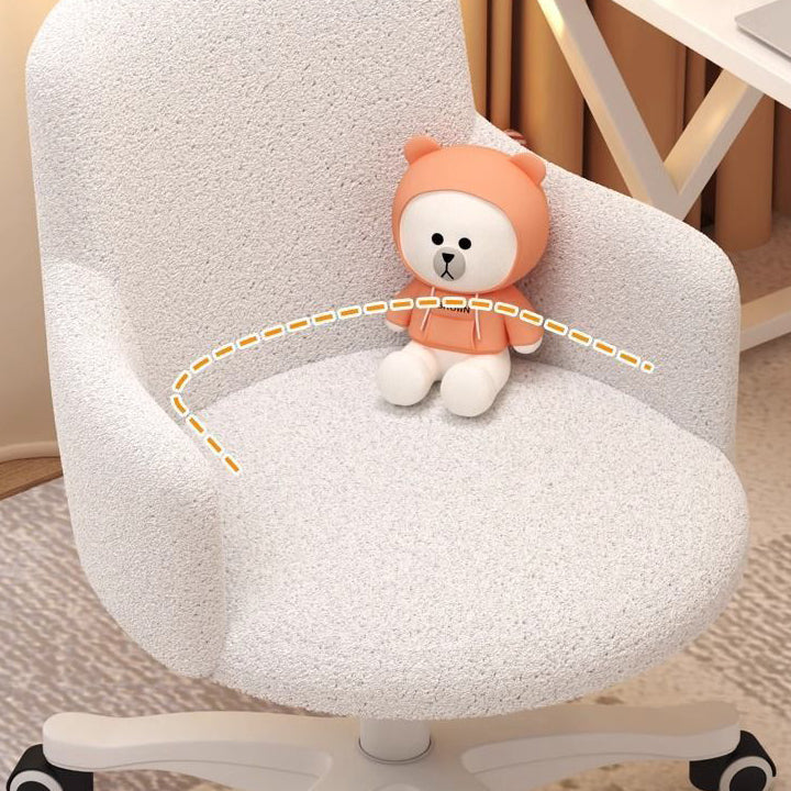 Modern Minimalist Fabric Velvet Nylon Sponge Round Rotatable Desk Chair Backrest Armrest For Home Office DFM-F