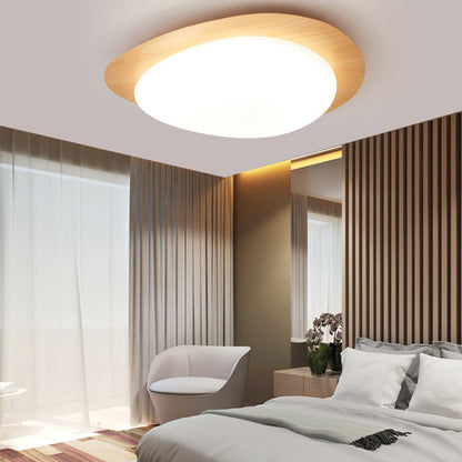 Contemporary Scandinavian Pebble Shape Iron Acrylic LED Flush Mount Ceiling Light for Bedroom