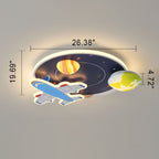 Lumendat Cartoon Creative Aircraft Space LED Kids Flush Mount Ceiling Light Lumendat
