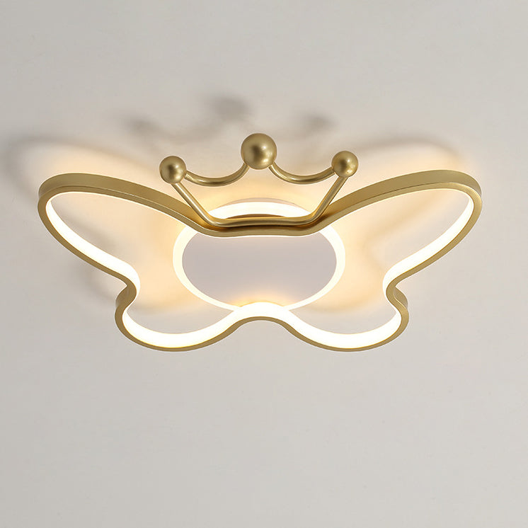Lumendat Contemporary Nordic Kids Iron Aluminum Silica Acrylic Butterfly LED Flush Mount Ceiling Light For Bedroom Lumendat