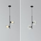 Modern Minimalist Iron Glass Round Ball Branch 2-Light Chandelier for Living Room Lumendat