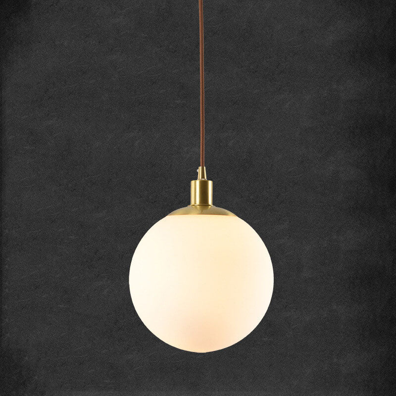 Contemporary Nordic Minimalist White Orb 1-Light Pendant Light For Bedroom Lumendat