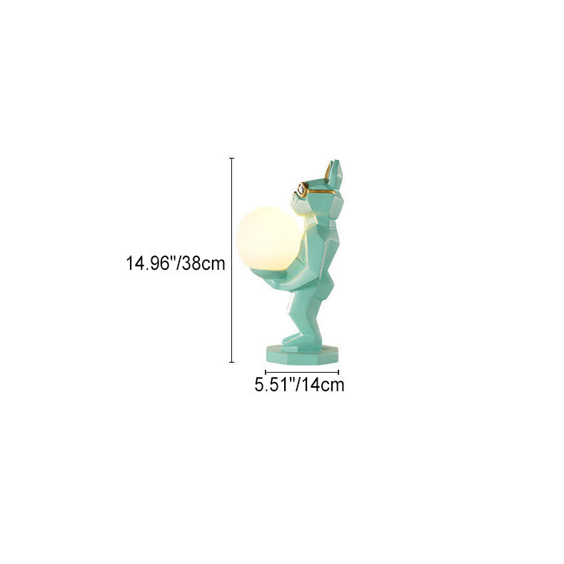 Lumendat Contemporary Creative Resin Unicorn Glass Shade 1-Light Kids Table Lamp For Bedroom Lumendat