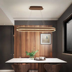 Modern Minimalist Light Luxury Oval Aluminum LED Chandelier BulbSquare