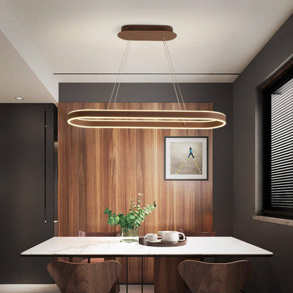 Modern Minimalist Light Luxury Oval Aluminum LED Chandelier