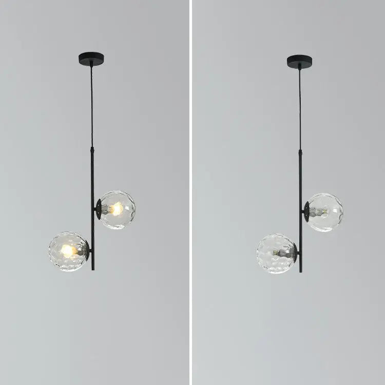 Nordic Minimalist Glass Ball Branch 2-light Chandelier BulbSquare
