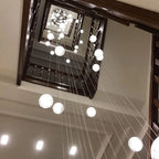 Modern Luxury Staircase Crystal Orb Ball Shade LED Loft Chandelier Lumendat