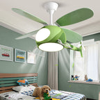 Lumendat Contemporary Creative Iron Cartoon Planes LED Downrods Ceiling Fan Light for Bedroom Lumendat