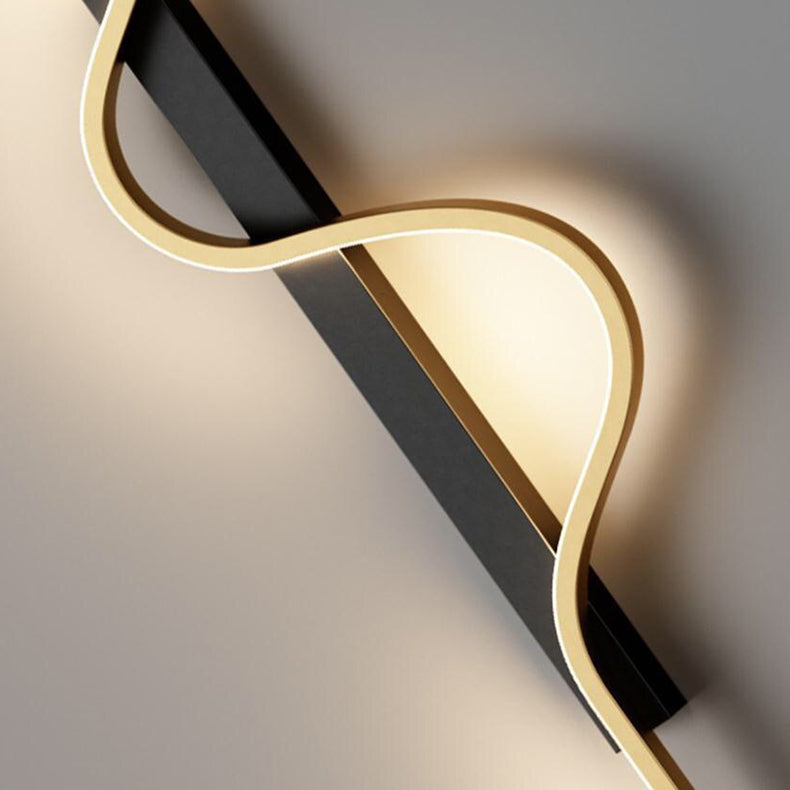 Modern Minimalist Aluminum Corrugated Strip Iron Frame LED Wall Sconce Lamp For Bedroom Lumendat