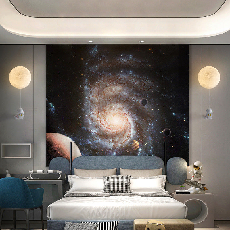 Lumendat Contemporary Creative 3D Printed Moon Shade Resin Astronaut 1-Light Wall Sconce Lamp For Bedroom Lumendat