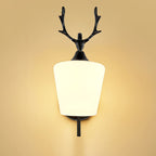 Nordic Creative Antler Glass Cone Shade 1-Light Wall Sconce Lamp for Living Room