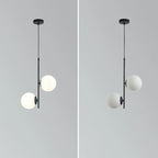 Nordic Minimalist Glass Ball Branch 2-light Chandelier BulbSquare