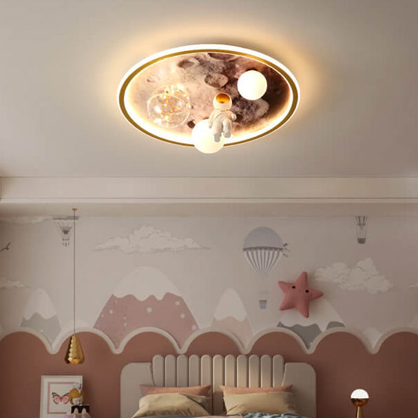 Lumendat Cartoon Childlike Creative Spaceman Design LED Flush Mount Light Lumendat