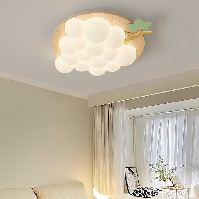 Lumendat Contemporary Creative Kids Grape Iron Plastic LED Flush Mount Ceiling Light For Bedroom Lumendat