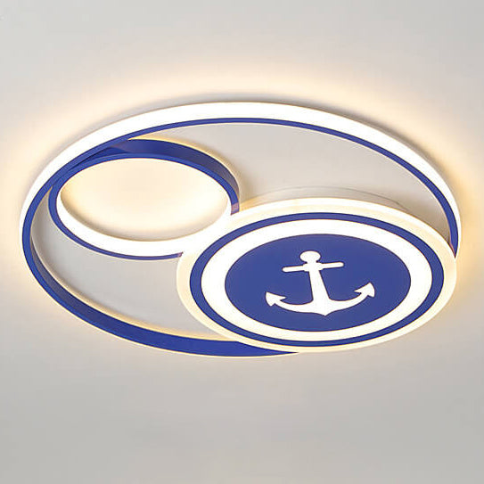 Lumendat Cartoon Creative Rudder Nautical LED Flush Mount Ceiling Light Lumendat
