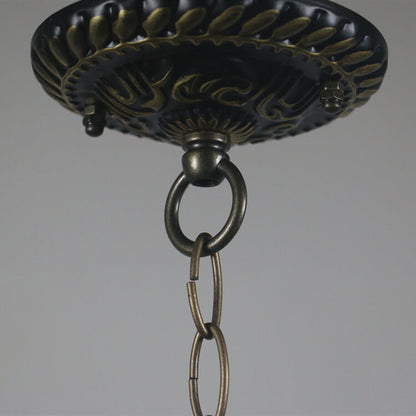 Vintage Tiffany Grape Stained Glass 1-light Pendant Light