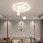 Lumendat Contemporary Creative Kids Round Bow Orb Iron Rolled Plastic LED Flush Mount Ceiling Light For Bedroom Lumendat