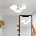 Scandinavian Modern Minimalist Iron Plastic Round LED Semi-flush Mount Ceiling Light BulbSquare
