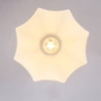 Japanese Vintage Brass Glass Dome 1-light Semi-flush Mount Ceiling Light BulbSquare