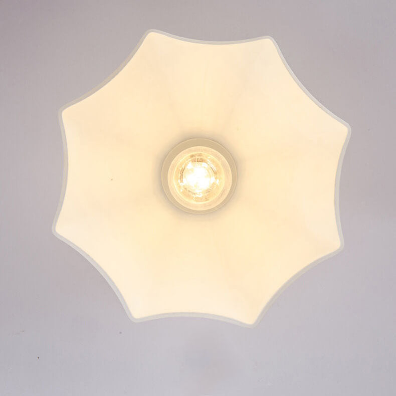 Japanese Vintage Brass Glass Dome 1-light Semi-flush Mount Ceiling Light