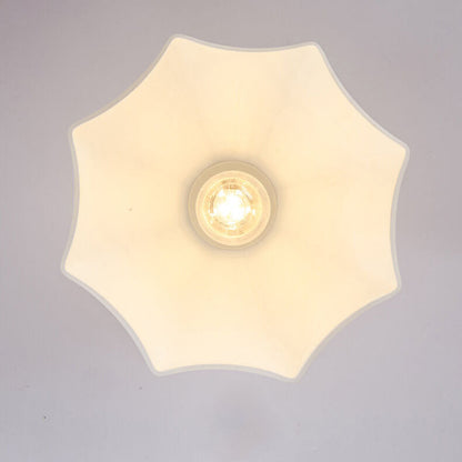 Japanese Vintage Brass Glass Dome 1-light Semi-flush Mount Ceiling Light