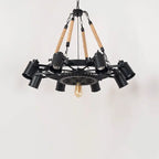 Industrial Retro Gear Wrought Ion Hemp Rope 6/8/10-light Chandelier Lumendat