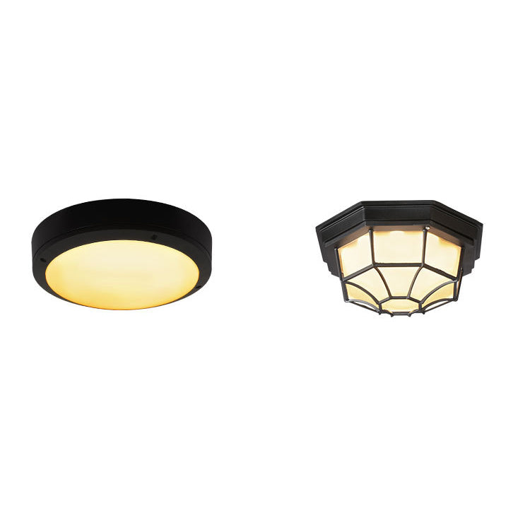 Outdoor Simple Round Octagon Aluminum Waterproof LED Flush Mount Ceiling Light BulbSquare