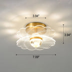 Creative Gold Double Layer Overlap Design LED Semi-flush Mount Light