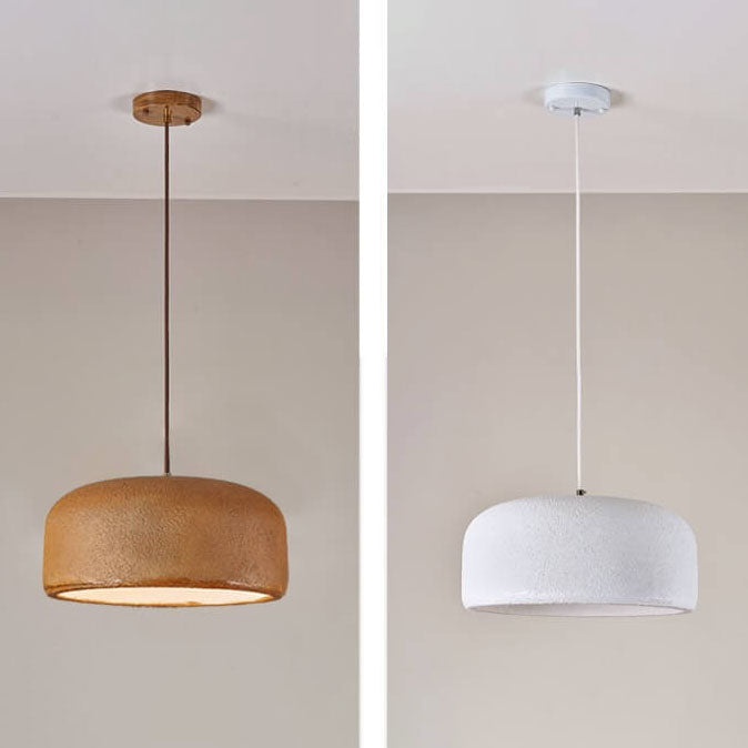 Japanese Minimalist Matte Texture Resin Dome 1-light Pendant Light BulbSquare