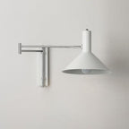Modern Minimalist Round Tapered Iron 1-Light Retractable Wall Sconce Lamp For Bedroom Lumendat