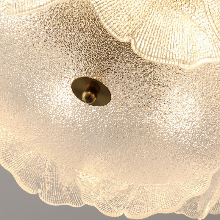 Traditional French Ginkgo Leaf Hardware Glass 5/8 Light Semi-Flush Mount Ceiling Light For Living Room Lumendat