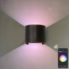 Simple Intelligent Cylindrical APP Dimming Waterproof LED Wall Sconce Lamp Lumendat