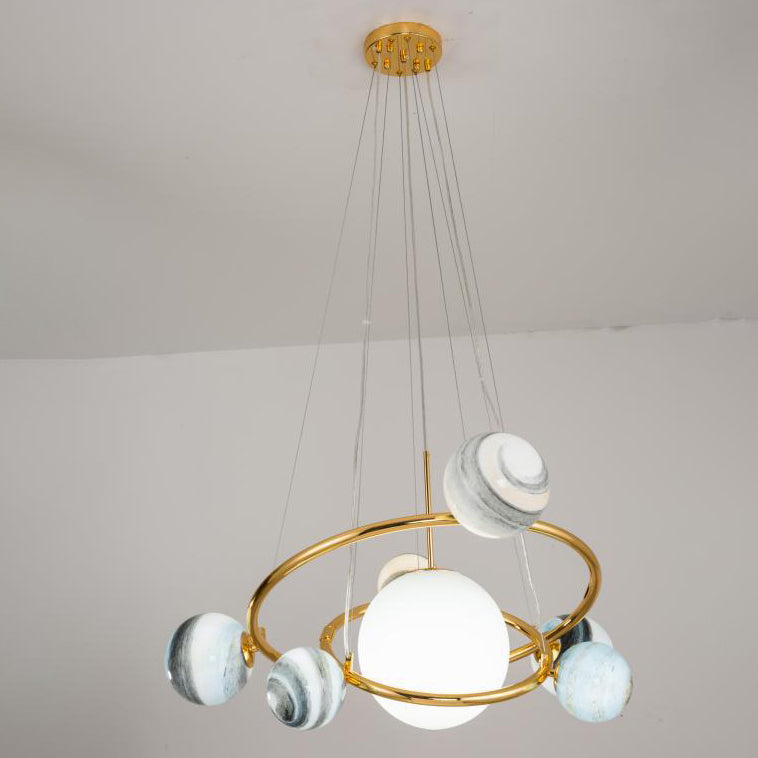 Lumendat Contemporary Creative Glass Balls 7-Light Chandelier For Bedroom Lumendat