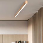 Modern Minimalist Wood Grain Aluminum Strips LED Flush Mount Ceiling Light BulbSquare