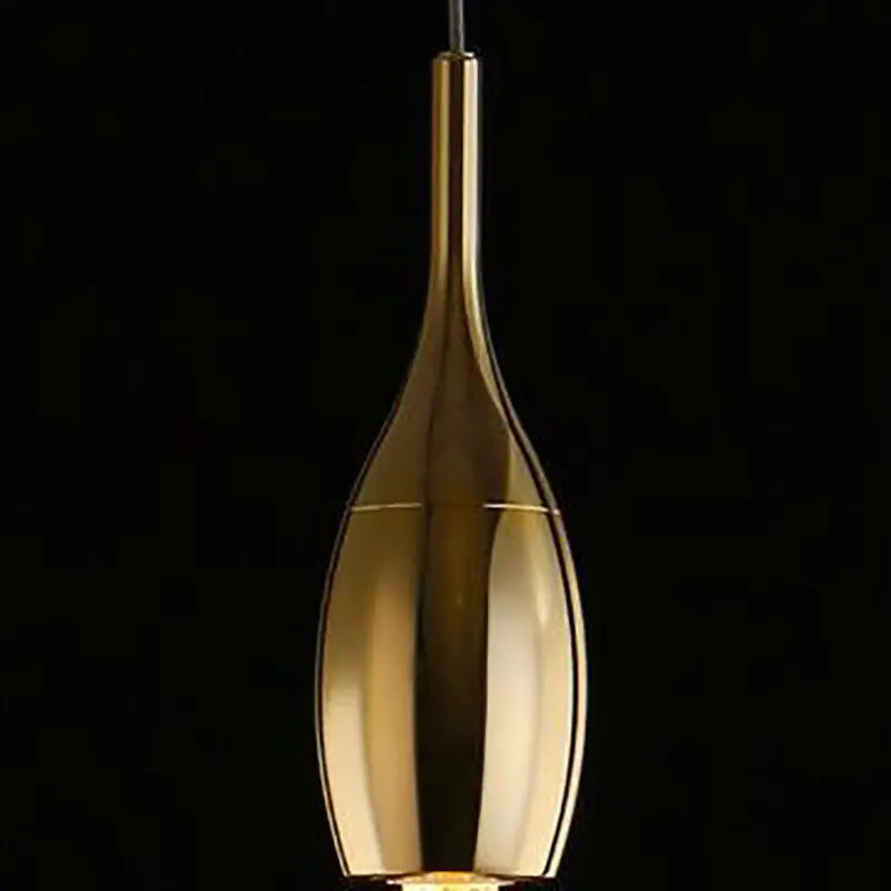 Contemporary Scandinavian Water Drops Metal Glass LED Pendant Light for Bedroom BulbSquare