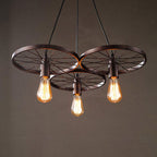 Industrial Creative Personality Wrought Iron Wheels 1/3/6-light Chandelier BulbSquare