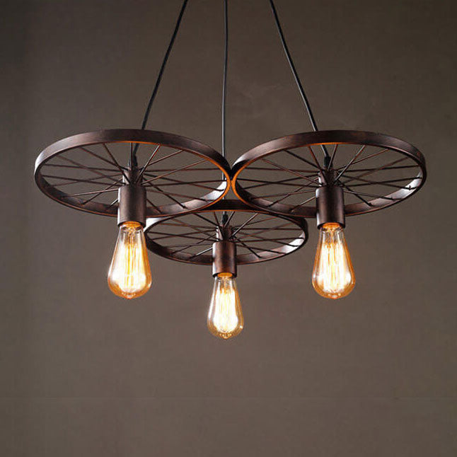 Industrial Creative Personality Wrought Iron Wheels 1/3/6-light Chandelier