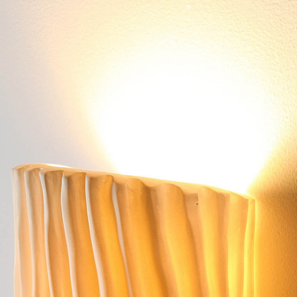 Contemporary Nordic Resin Striped Half Cylinder 2-Light Wall Sconce Lamp for Living Room Lumendat
