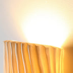 Contemporary Nordic Resin Striped Half Cylinder 2-Light Wall Sconce Lamp for Living Room Lumendat