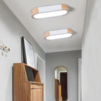 Contemporary Scandinavian Long Oval Iron Log Acrylic LED Flush Mount Ceiling Light For Bedroom Lumendat