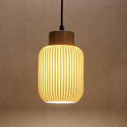 Nordic White Ceramic Cylindrical Jar 1-light Japanese Pendant Light Lumendat