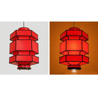 Chinese Retro Hexagonal Faux Sheepskin Iron 1-light Pendant Light BulbSquare
