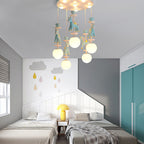 Lumendat Modern Art Deco Kids Iron Resin Glass Round Base Ball Horse 1/3/5 Light Flush Mount Ceiling Light For Bedroom Lumendat