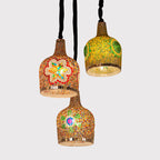 Modern Creative Stained Glass Bottle 1-light Pendant Light BulbSquare