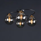 Modern Mid-Century Iron Frame Magic Bean Glass Shade 4/6-Light Semi-Flush Mount Ceiling Light For Living Room Lumendat