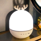 Lumendat Contemporary Creative Kids Projectable Round Rabbit Deer ABS LED Table Lamp For Bedroom Lumendat