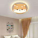 Lumendat Contemporary Creative Round Shiba Inu Kids Acrylic LED Flush Mount Ceiling Light For Bedroom Lumendat