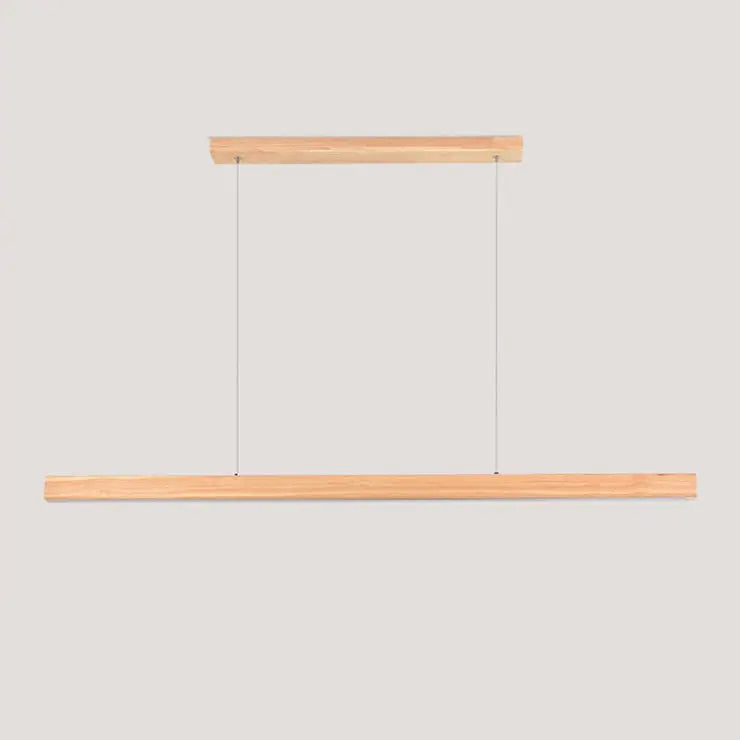 Contemporary Nordic Rubber Wood Acrylic Strip LED Island Light Chandelier for Dining Room BulbSquare